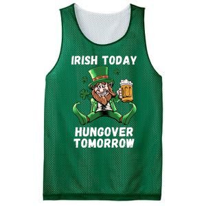 IRISH TODAY HUNGOVER TOMORROW ST PATRICKS DAY Mesh Reversible Basketball Jersey Tank