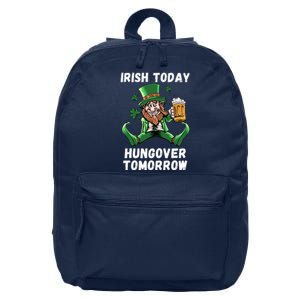 IRISH TODAY HUNGOVER TOMORROW ST PATRICKS DAY 16 in Basic Backpack