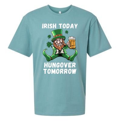 IRISH TODAY HUNGOVER TOMORROW ST PATRICKS DAY Sueded Cloud Jersey T-Shirt