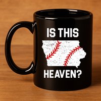 Is This Heaven Iowa Baseball 11oz C Handle Ceramic Mug