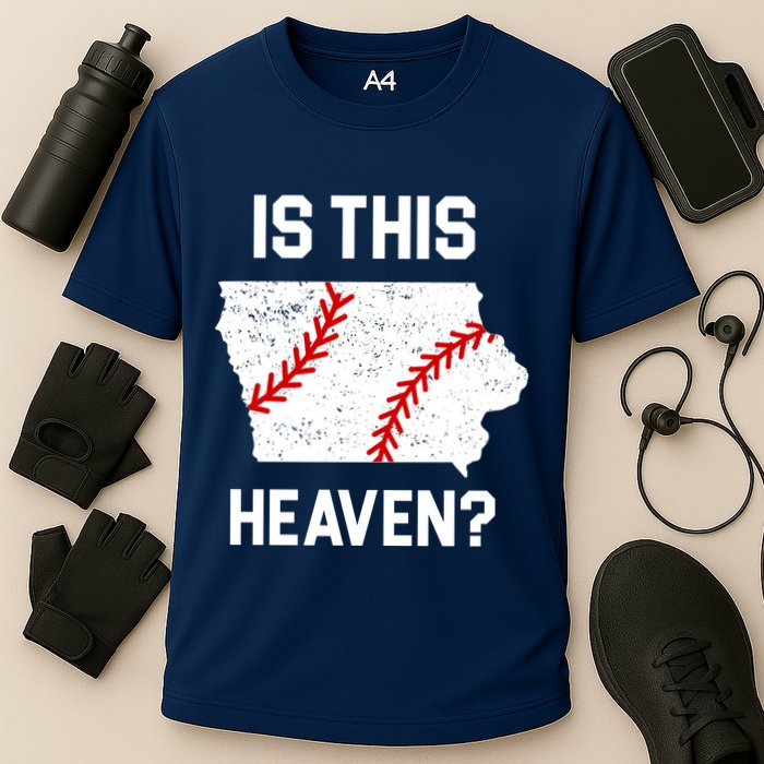 Is This Heaven Iowa Baseball Cooling Performance Crew T-Shirt