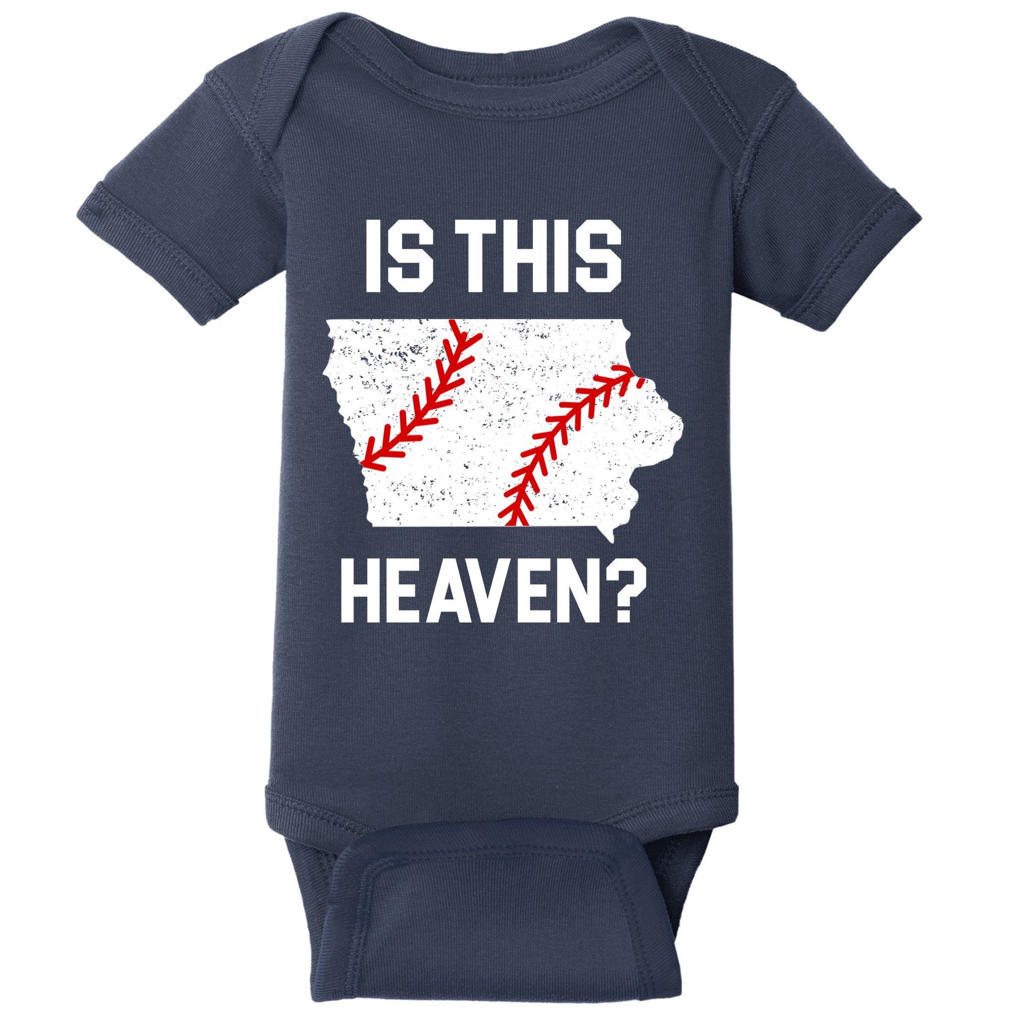 Is This Heaven Iowa Baseball Baby Bodysuit