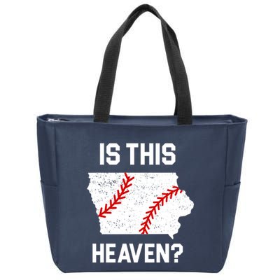 Is This Heaven Iowa Baseball Zip Tote Bag