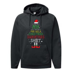 It's Too Hot For Ugly Christmas funny holiday Performance Fleece Hoodie