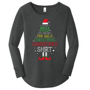 It's Too Hot For Ugly Christmas funny holiday Women's Perfect Tri Tunic Long Sleeve Shirt