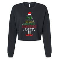 It's Too Hot For Ugly Christmas funny holiday Cropped Pullover Crew