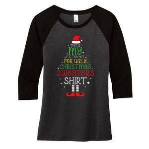 It's Too Hot For Ugly Christmas funny holiday Women's Tri-Blend 3/4-Sleeve Raglan Shirt