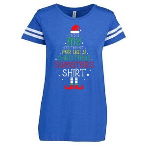 It's Too Hot For Ugly Christmas funny holiday Enza Ladies Jersey Football T-Shirt