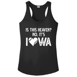 Is This Heaven No It's Iowa Baseball Lover Ladies PosiCharge Competitor Racerback Tank