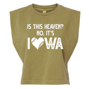 Is This Heaven No It's Iowa Baseball Lover Garment-Dyed Women's Muscle Tee