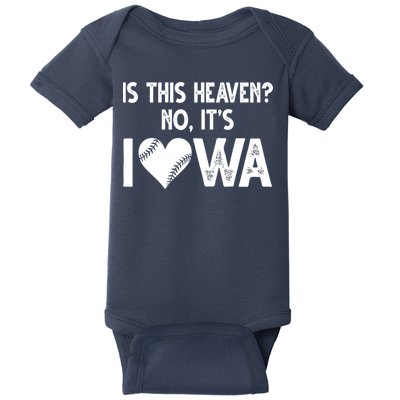 Is This Heaven No It's Iowa Baseball Lover Baby Bodysuit