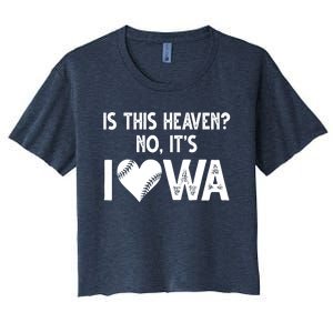 Is This Heaven No It's Iowa Baseball Lover Women's Crop Top Tee