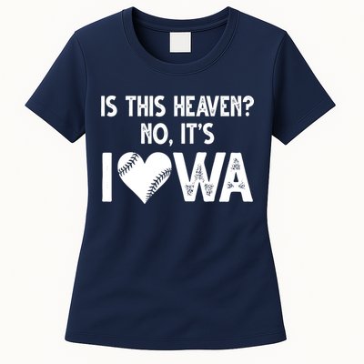 Is This Heaven No It's Iowa Baseball Lover Womens T-Shirt