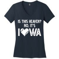 Is This Heaven No It's Iowa Baseball Lover Women's V-Neck T-Shirt
