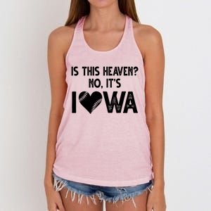 Is This Heaven No It's Iowa Baseball Lover Women's Knotted Racerback Tank