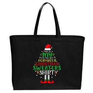 ItS Too Hot For Ugly Christmas Funny Xmas Cotton Canvas Jumbo Tote