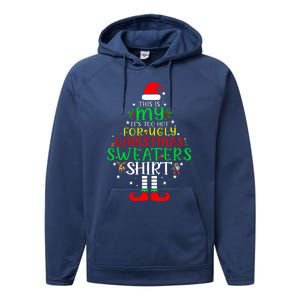 ItS Too Hot For Ugly Christmas Funny Xmas Performance Fleece Hoodie