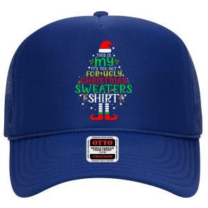 ItS Too Hot For Ugly Christmas Funny Xmas High Crown Mesh Back Trucker Hat