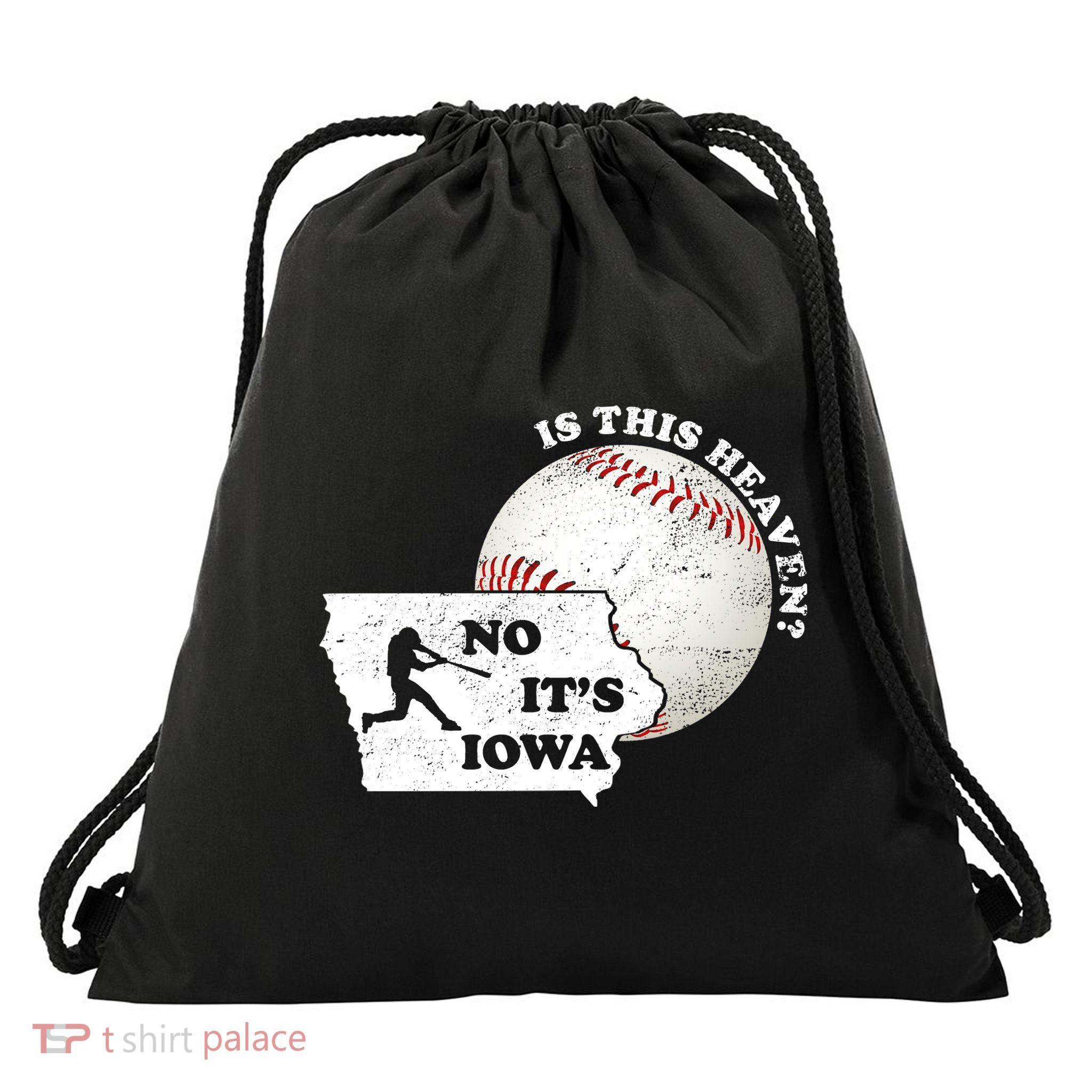 Is This Heaven? No It's Iowa Drawstring Bag