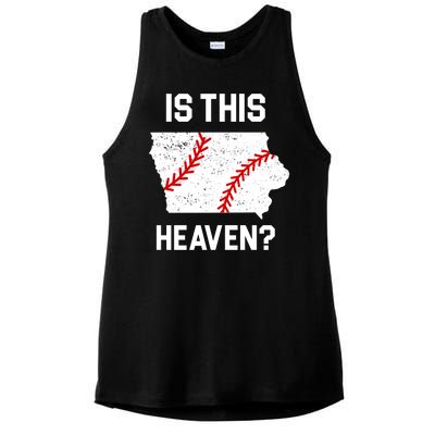 Is This Heaven Iowa Baseball Fan Ladies PosiCharge Tri-Blend Wicking Tank