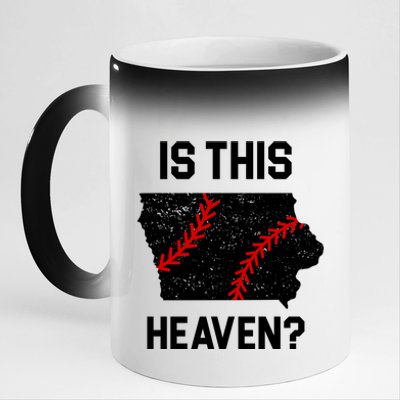 Is This Heaven Iowa Baseball Fan 11oz Black Color Changing Mug