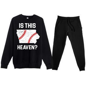 Is This Heaven Iowa Baseball Fan Premium Crewneck Sweatsuit Set