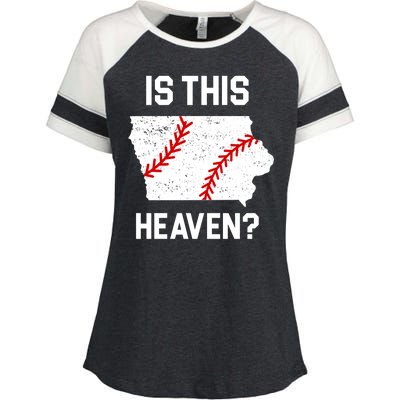 Is This Heaven Iowa Baseball Fan Enza Ladies Jersey Colorblock Tee