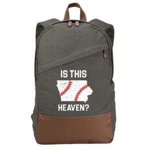 Is This Heaven Iowa Baseball Fan Cotton Canvas Backpack