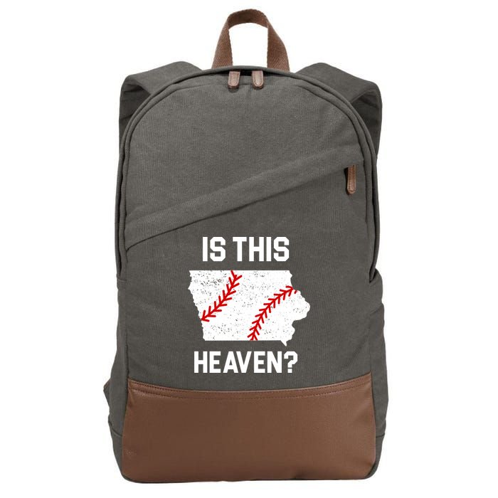 Is This Heaven Iowa Baseball Fan Cotton Canvas Backpack