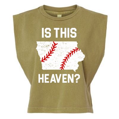 Is This Heaven Iowa Baseball Fan Garment-Dyed Women's Muscle Tee