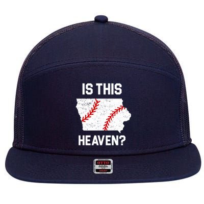 Is This Heaven Iowa Baseball Fan 7 Panel Mesh Trucker Snapback Hat