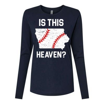 Is This Heaven Iowa Baseball Fan Womens Cotton Relaxed Long Sleeve T-Shirt