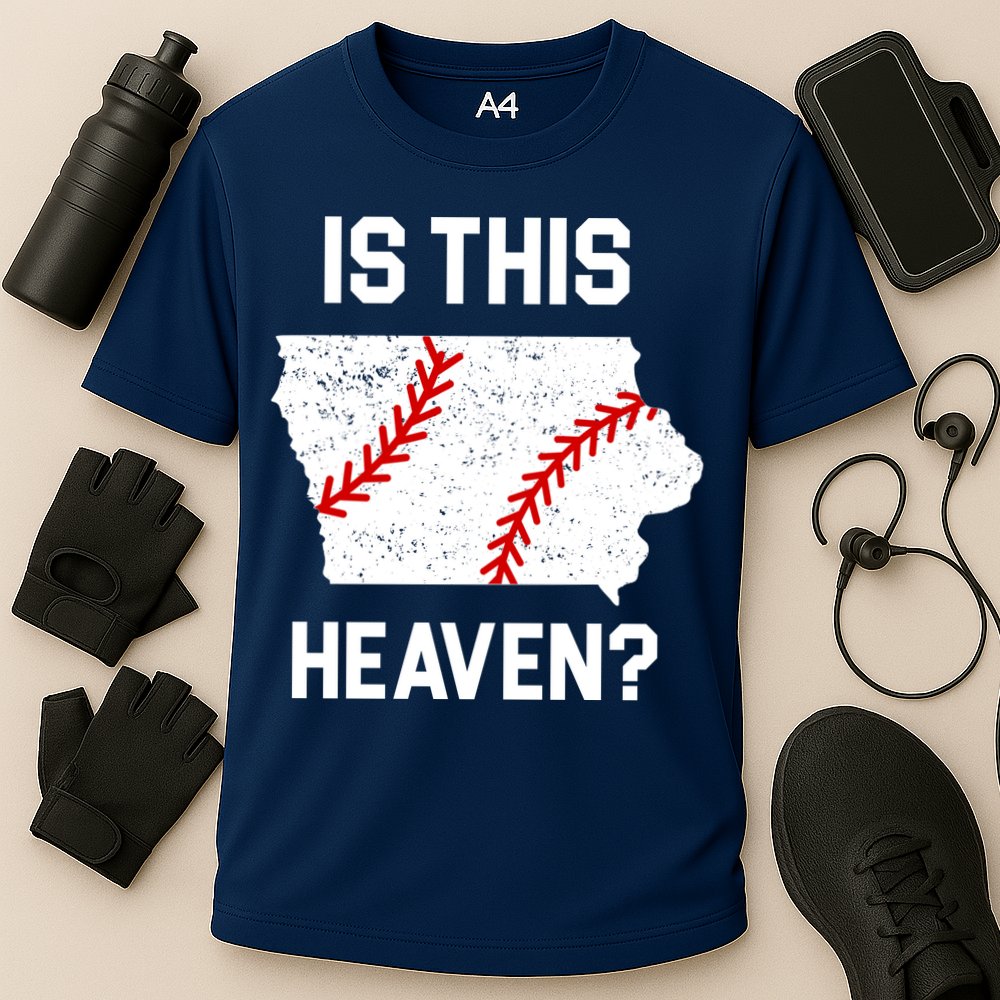 Is This Heaven Iowa Baseball Fan Cooling Performance Crew T-Shirt