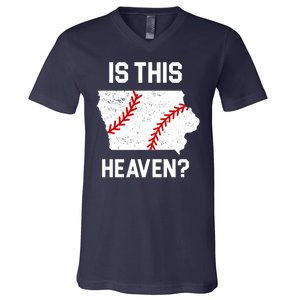 Is This Heaven Iowa Baseball Fan V-Neck T-Shirt