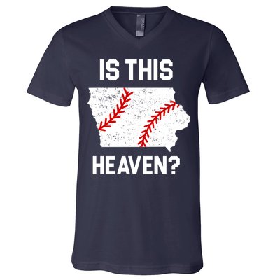 Is This Heaven Iowa Baseball Fan V-Neck T-Shirt