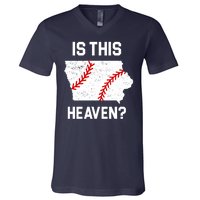 Is This Heaven Iowa Baseball Fan V-Neck T-Shirt