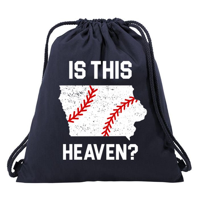 Is This Heaven Iowa Baseball Fan Drawstring Bag