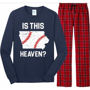 Is This Heaven Iowa Baseball Fan Long Sleeve Pajama Set