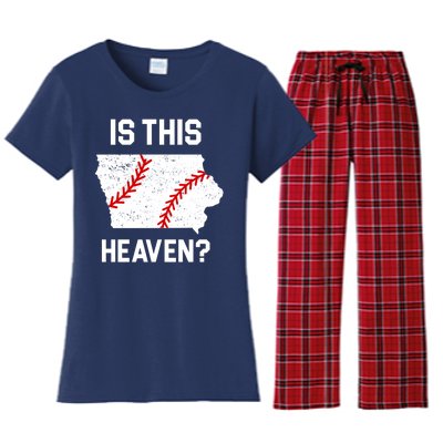 Is This Heaven Iowa Baseball Fan Women's Flannel Pajama Set