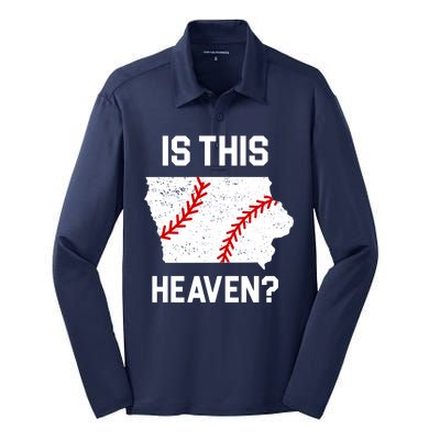 Is This Heaven Iowa Baseball Fan Silk Touch Performance Long Sleeve Polo