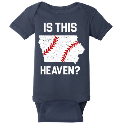 Is This Heaven Iowa Baseball Fan Baby Bodysuit
