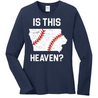 Is This Heaven Iowa Baseball Fan Ladies Long Sleeve Shirt