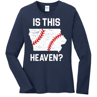 Is This Heaven Iowa Baseball Fan Ladies Long Sleeve Shirt