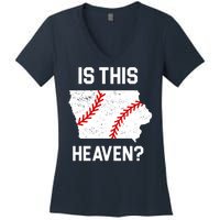 Is This Heaven Iowa Baseball Fan Women's V-Neck T-Shirt