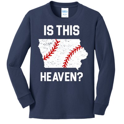 Is This Heaven Iowa Baseball Fan Kids Long Sleeve Shirt