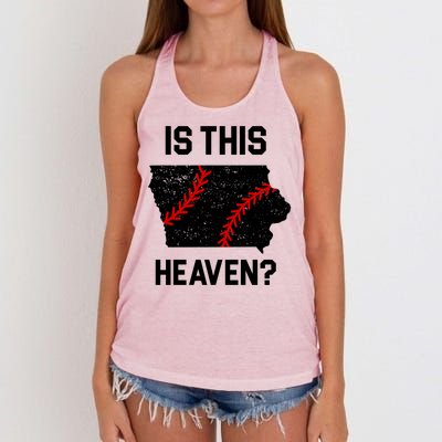 Is This Heaven Iowa Baseball Fan Women's Knotted Racerback Tank