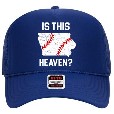 Is This Heaven Iowa Baseball Fan High Crown Mesh Back Trucker Hat