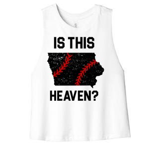 Is This Heaven Iowa Baseball Fan Women's Racerback Cropped Tank