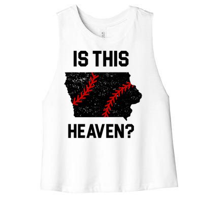 Is This Heaven Iowa Baseball Fan Women's Racerback Cropped Tank