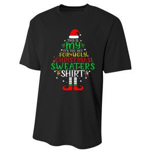 It's Too Hot For Ugly Christmas Funny  Performance Sprint T-Shirt